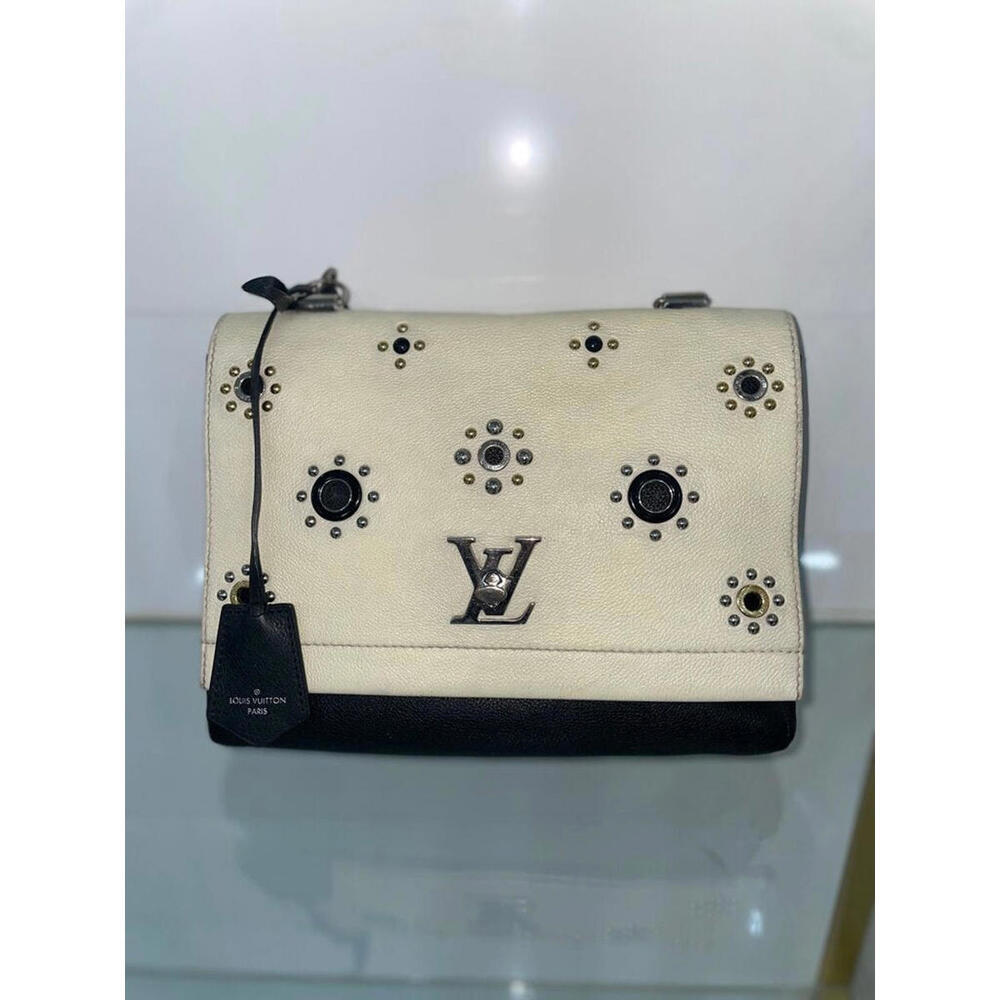 Louis Vuitton Cream, Black Calfskin Mechanical Flowers Lockme Handbag - Picture 2 of 10